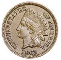 1863 Indian Head Penny | Indian Head Cent Coins For Sale