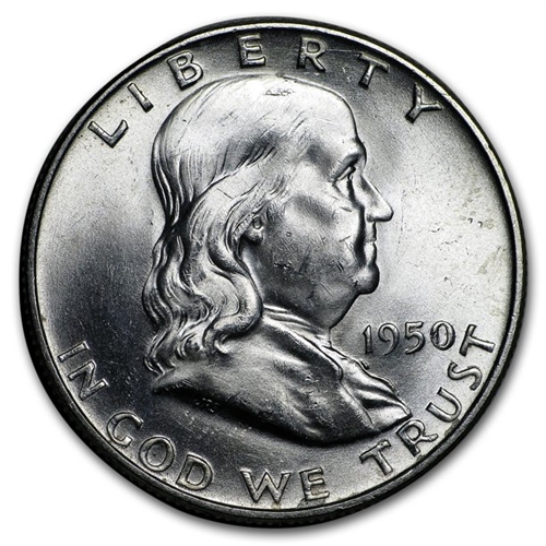 1950-P Franklin Half Dollar | Ben Franklin Silver Half Dollars