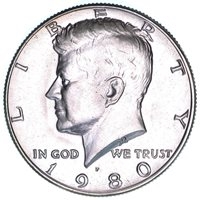 Kennedy Half Dollar 1980 P 1980 Half Dollar Coin