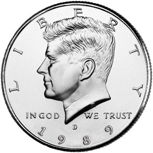 Kennedy Half Dollar 1989 D 1989 Half Dollar Coin